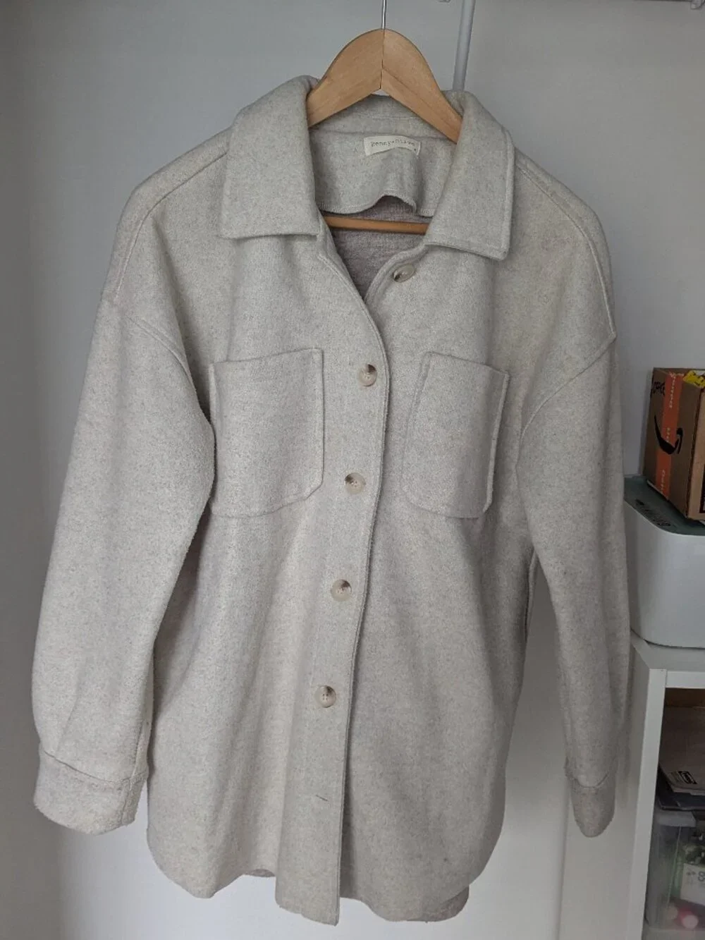Oversized Grey Fall Shacket - Picture 2 of 10